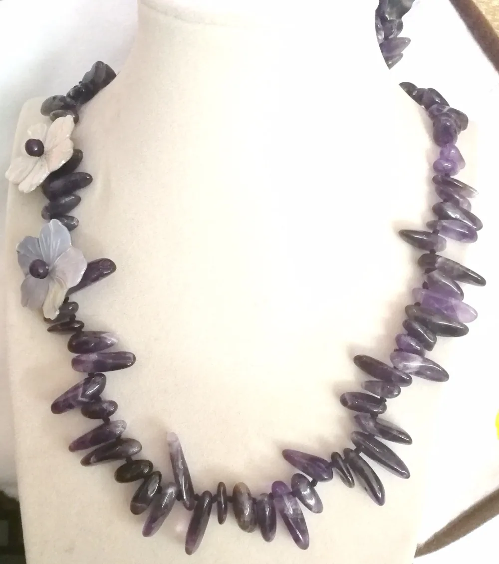 Женская бижутерия 45 см 18 дюймов 2 ракушки цветочное ожерелье 6x20 мм