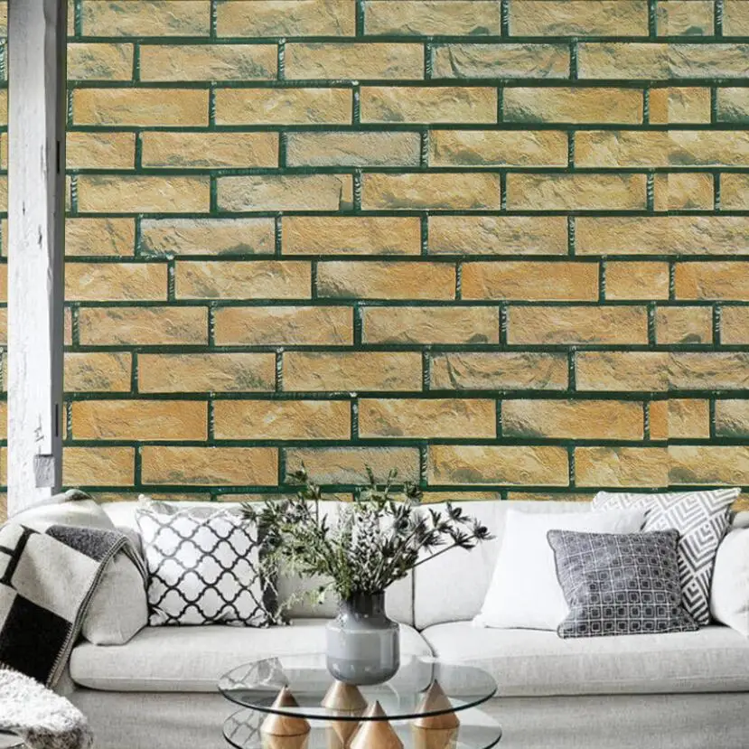 Классический Кирпич 3d самоклеющиеся обои для гостиной диван Настенный декор