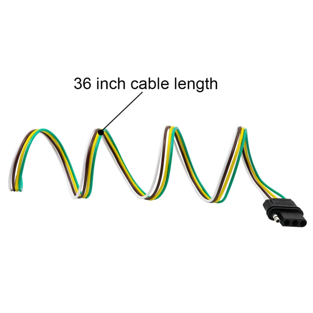 TIROL 4 ходовой плоский трейлер провода жгут удлинитель разъем с 36 дюймов Длина