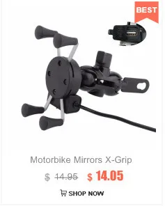 Мотоциклетные зеркала X-Grip 3,5-6 дюймов держатель для сотового телефона USB зарядное устройство для Harley Electra Glide Softail Road King