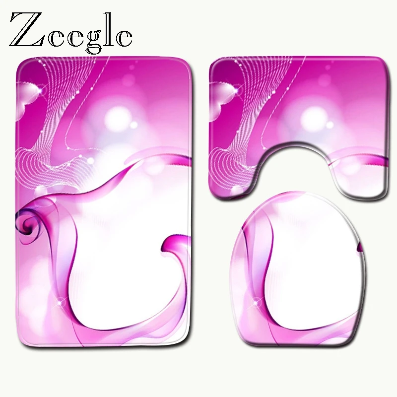 Набор нескользящих ковриков для ванной Zeegle 3 шт. ковер комплект коврик туалета