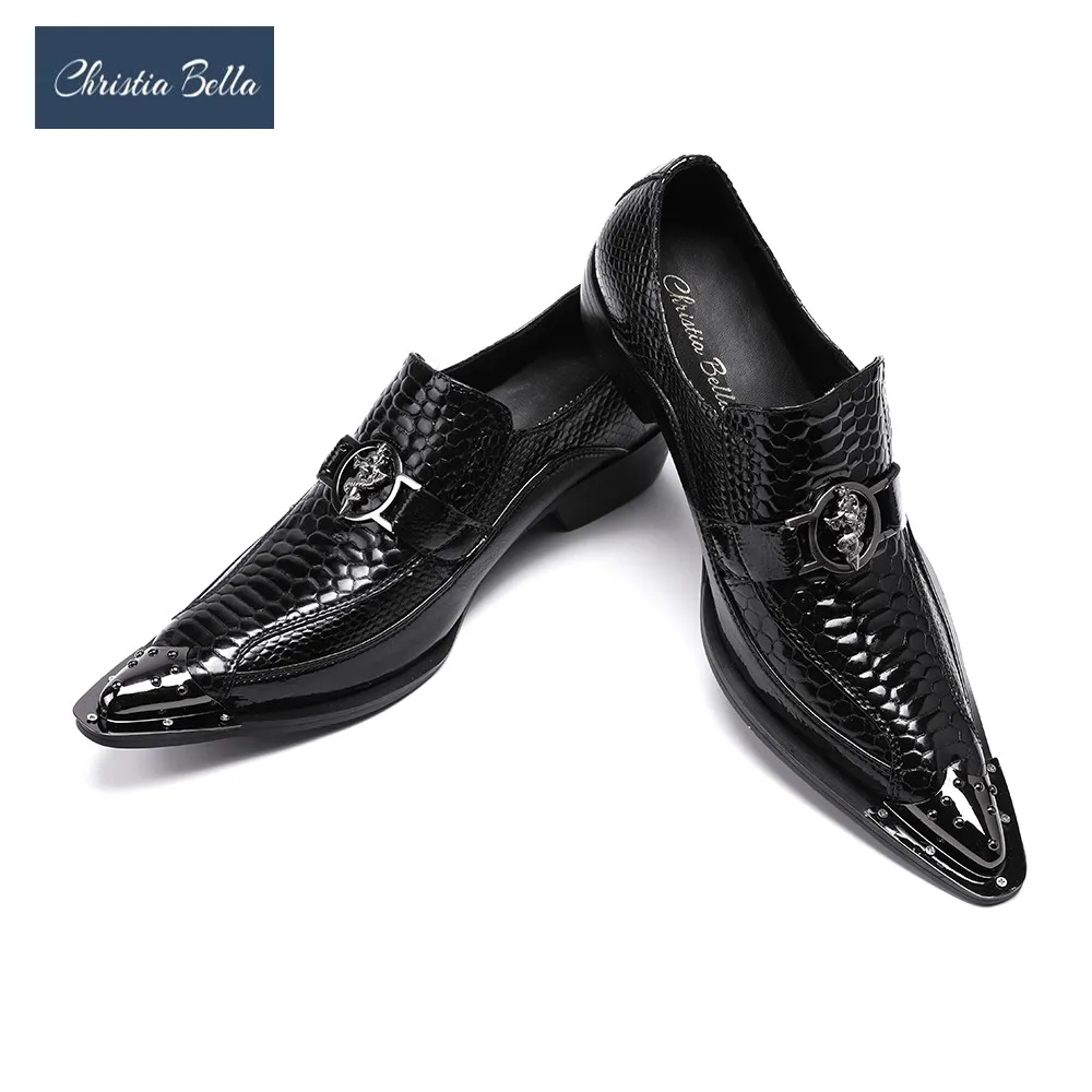 Christia Bella Мужская мода волос Slaon оксфорды туфли черные деловые Стильные