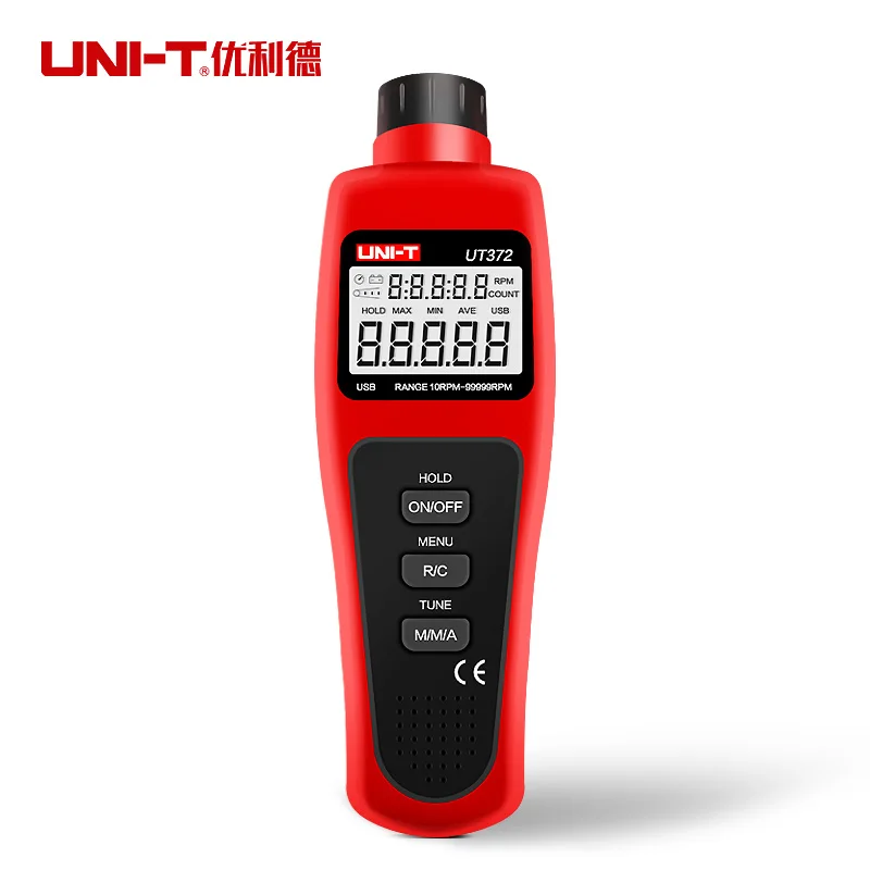 UNI-T UT372 бесконтактные Тахометры USB интерфейс 10-99999 ОБ/мин Монитор скорости