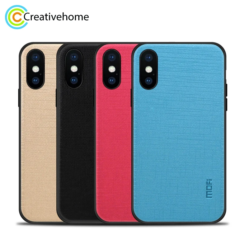MOFI для iphone XS роскошный грязеотталкивающий чехол Противоскользящий полный охват PC+ TPU+ ткань Защитный чехол для iphone X