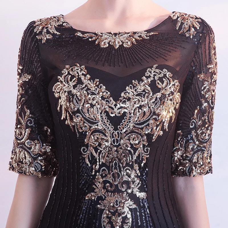 Женское длинное вечернее платье с круглым вырезом и аппликацией|dress custom made|evening