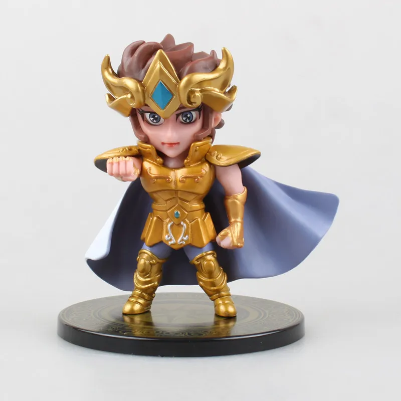 Аниме 6 шт./компл. 9 см Saint Seiya Shiryu Ikki Hyoga Aquarius Capricorn Aries ПВХ фигурка Коллекционная