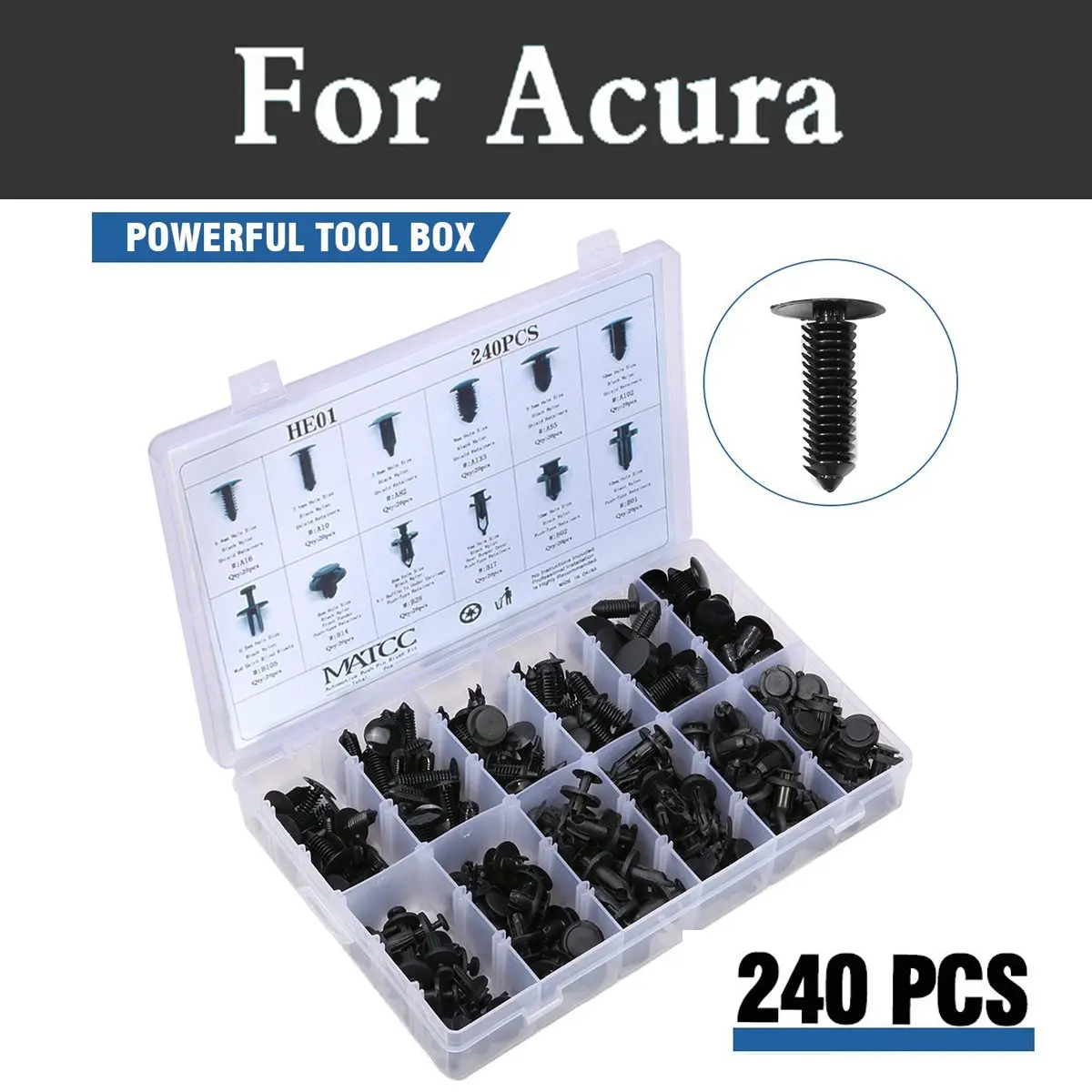 240pcs Assortment Bonus Fastener Remover Storage Case Car Styling Rivets For Morgan 3 Wheeler 4 Seater Aero 8 Coupe - купить по