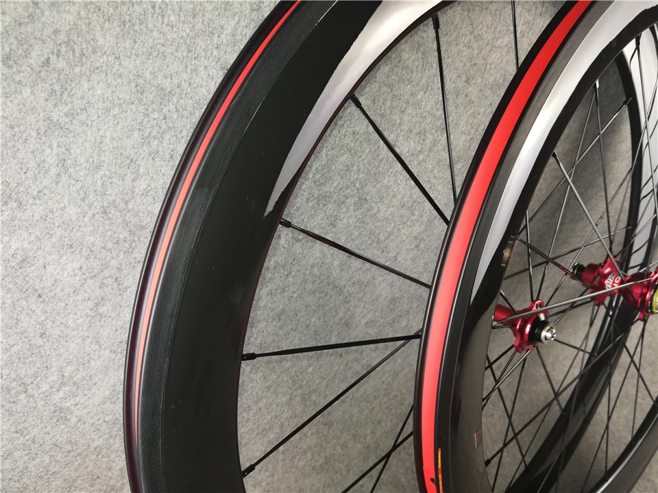 UD Glossy/Matte 700c CARROWTER 60mm carbon road bike wheels Bicycle wheelset with 23mm width Red Novatec A271 Hubs | Спорт и