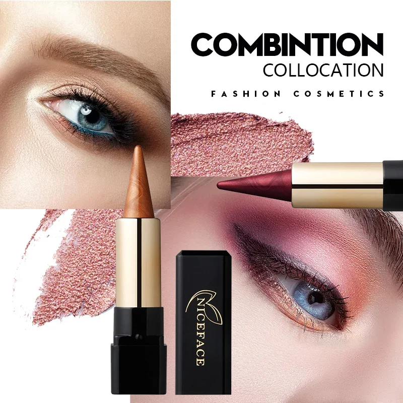 NICEFACE металла Обнаженная палитра теней Алмазный Блеск тени палки Shimmer макияж глаз