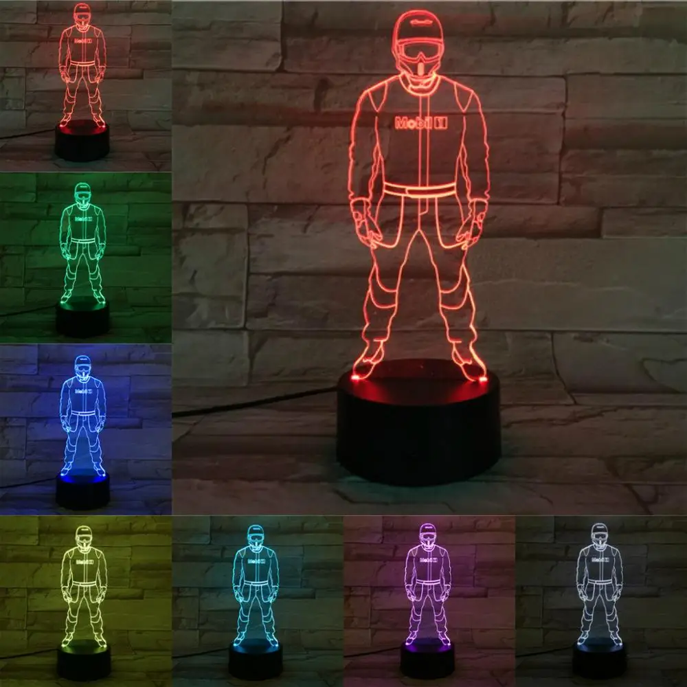 

VCity Night Light Luminaria Led Light Flashlight F1 Car Driver 3D Lamp Bedroom Decor Gifts for Kids Children Led Lighting