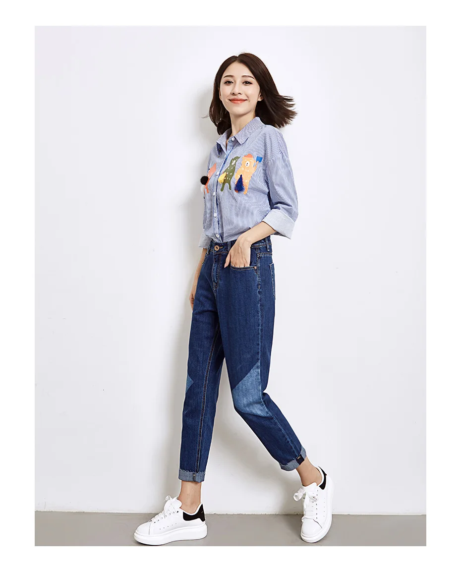 LEIJIJEANS, новое поступление, весенние, размера плюс, модные, градиентные цвета, отбеленные, средняя талия, длина по щиколотку, повседневные женские джинсы-шаровары