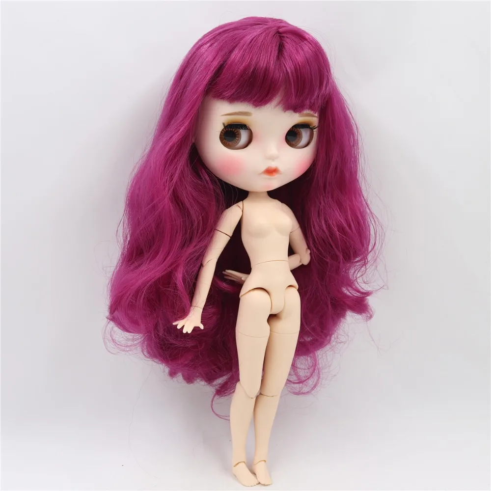 

ICY DBS Blyth Doll 1/6 bjd white skin joint body purple hair, new matte face Carved lips with eyebrow customized face BL1291