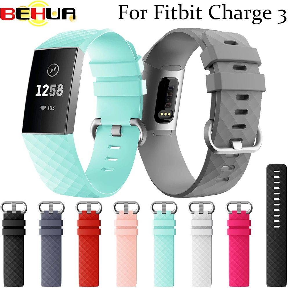 Цветной мягкий силиконовый спортивный ремешок для Fitbit Charge 3 часов Аксессуары
