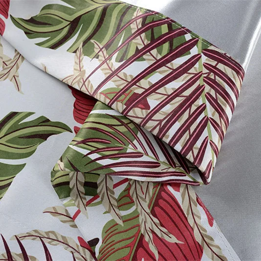 

Tropical Printed Blackout Curtains for Living Room Green Leaves Palm Tree Tulle Veil Liner Cortina Bedroom Window Treatments