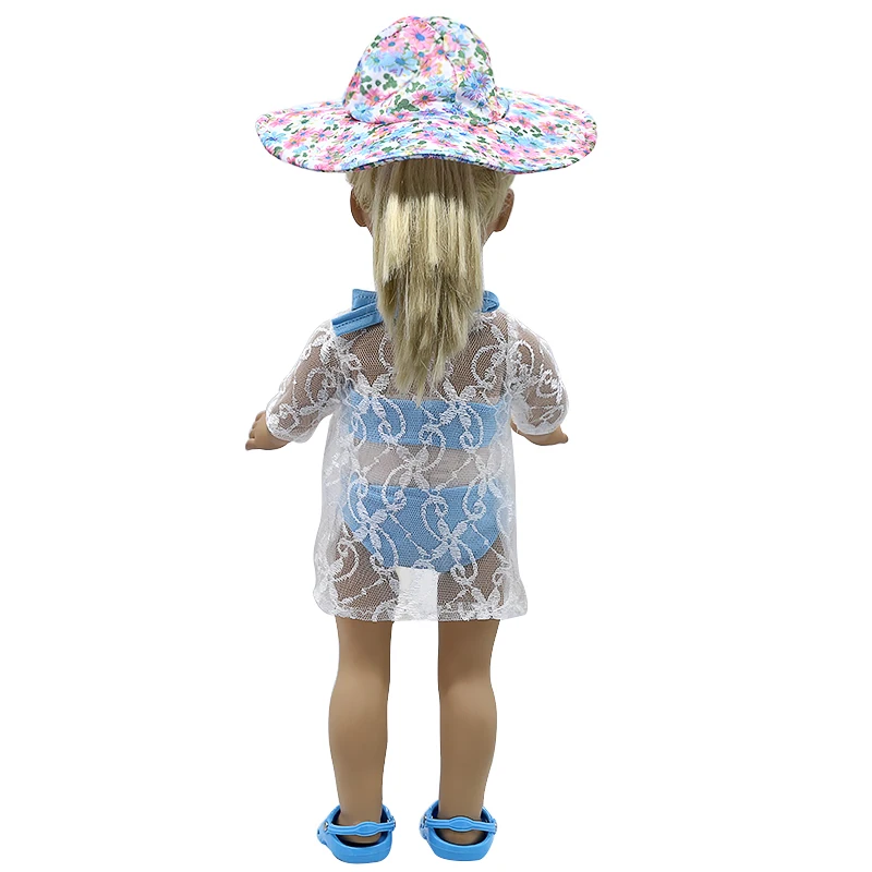 Girl Doll Clothes Swimsuit Bikini + Jacket Sunhat Suit For 16-18 inches Accessories X-75 | Игрушки и хобби