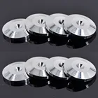 Колонки Gosear 8 шт., HiFi колонки из чистой меди, шипы, колонки, изолирующая напольная подставка, конусное основание, обувь, серебристые аксессуары