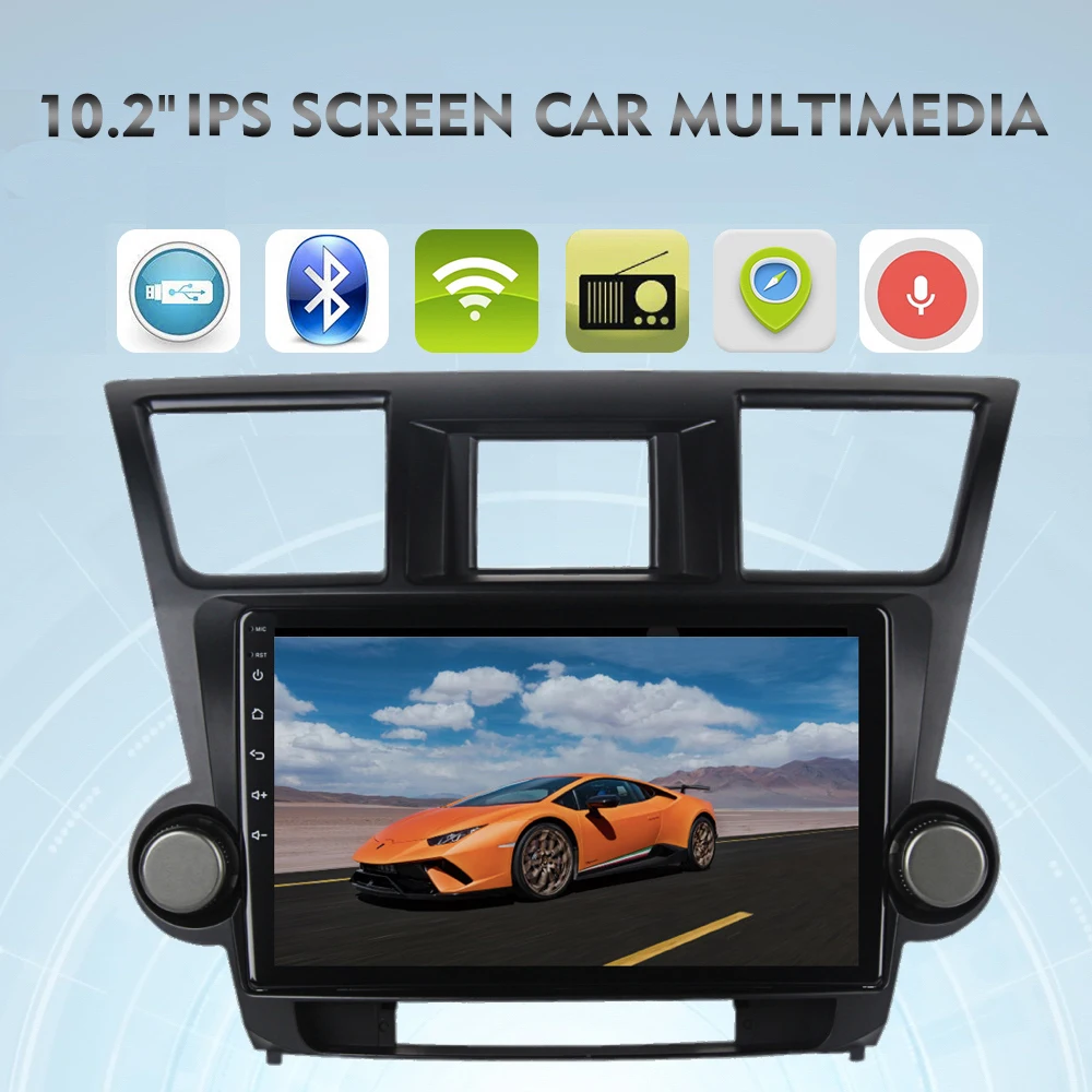 Автомагнитола 1 din с GPS навигацией Android 8 0 для Toyota high Lander мультимедийный центр 2009 2010