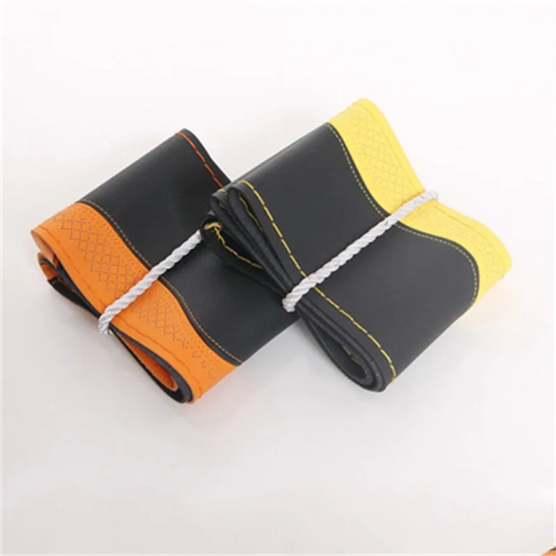 Микрофибра кожаный чехол рулевого колеса автомобиля Универсальный для всех 38 см