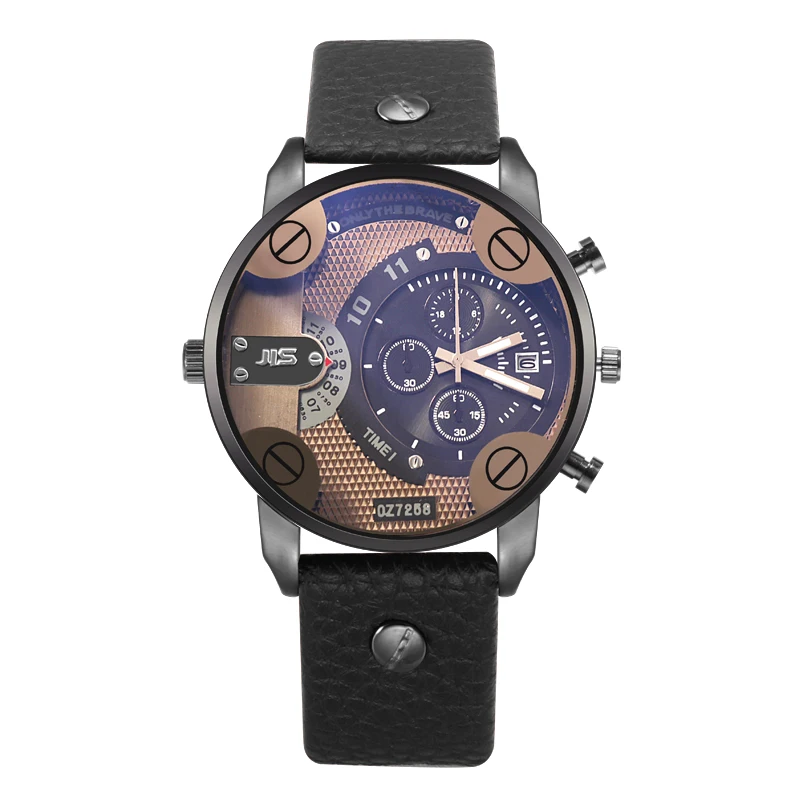 Masculino Relojes новые японские часы Мужские кварцевые спортивные с кожаным ремешком