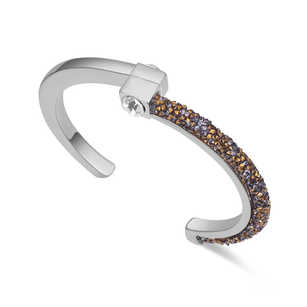 MALANDA Браслет манжета с кристаллами от Swarovski для женщин модные свадебные офисные