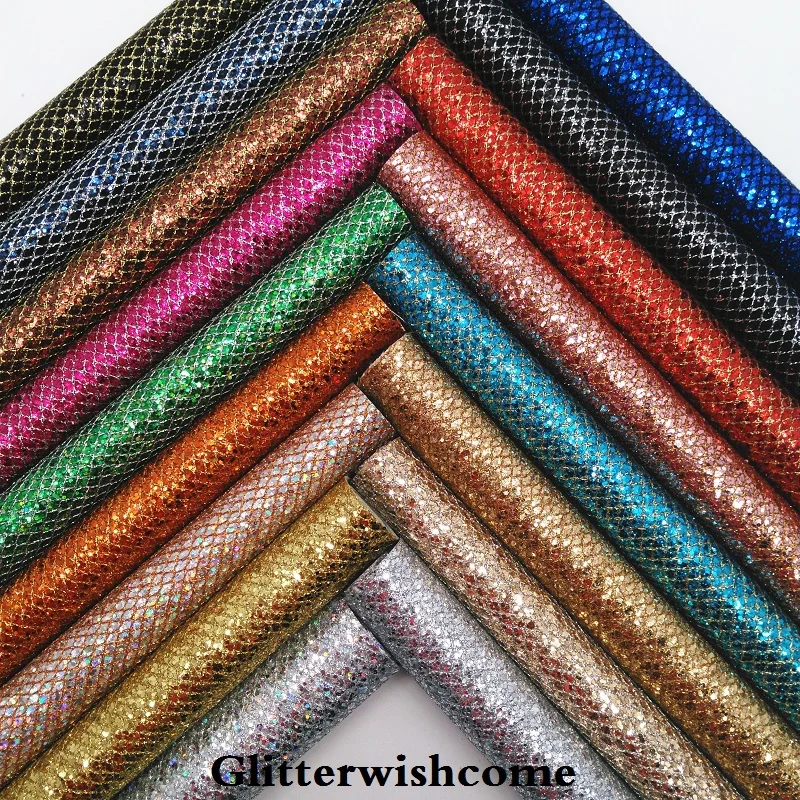 Glitterwishcome 21X29 см A4 Размеры виниловые обои для банты Лазерная Звезда Сетка блестящая кожаная ткань винил для банты, GM195A