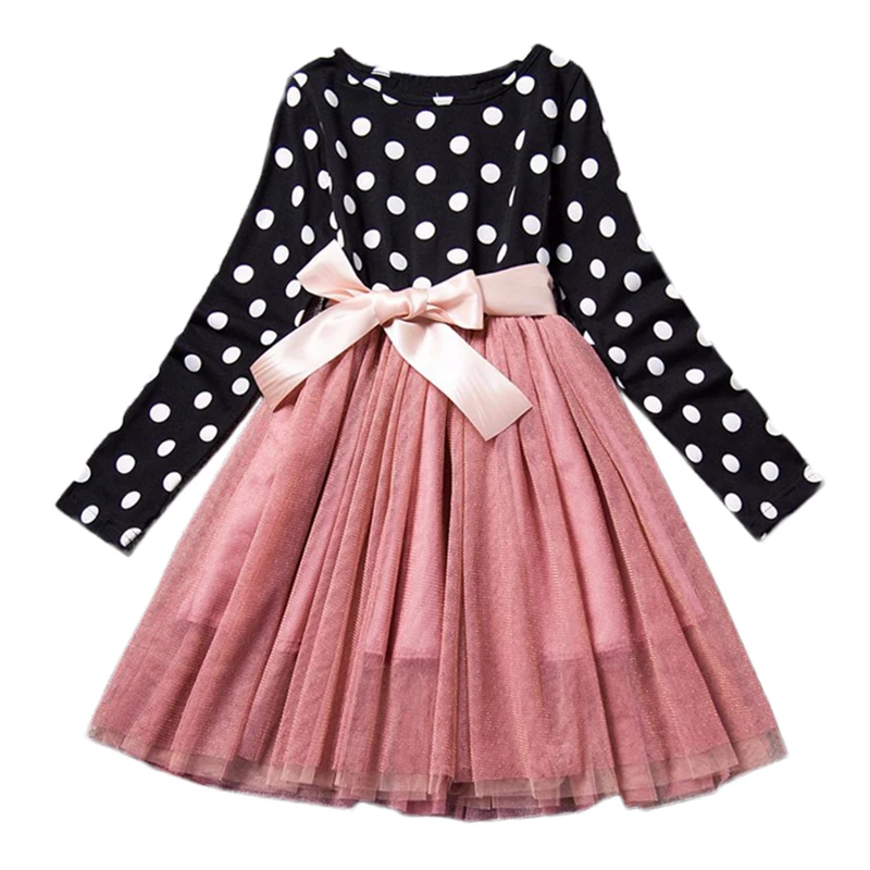 Новинка 2018 Детские платья для девочек дизайнерская марлевая одежда в горошек