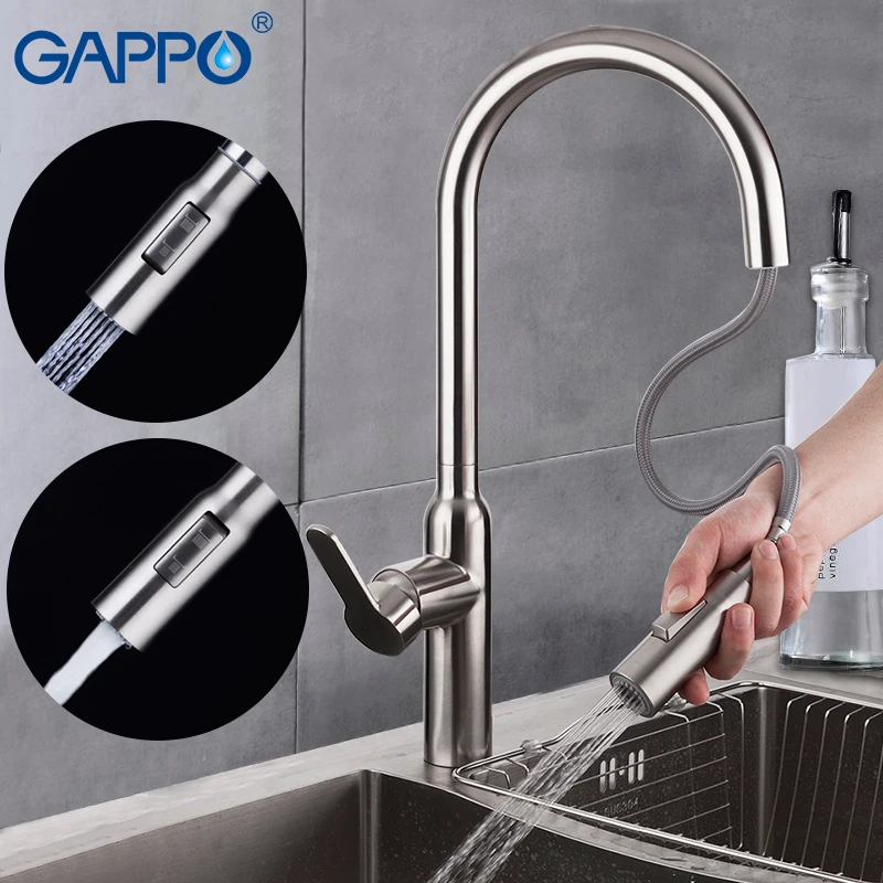 GAPPO выдвижной кухонный кран из нержавеющей стали смеситель для воды раковины