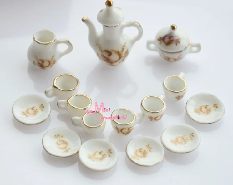 Бесплатная доставка! Кукольный домик Миниатюрный фарфор Китай Кофе Чай Крышка