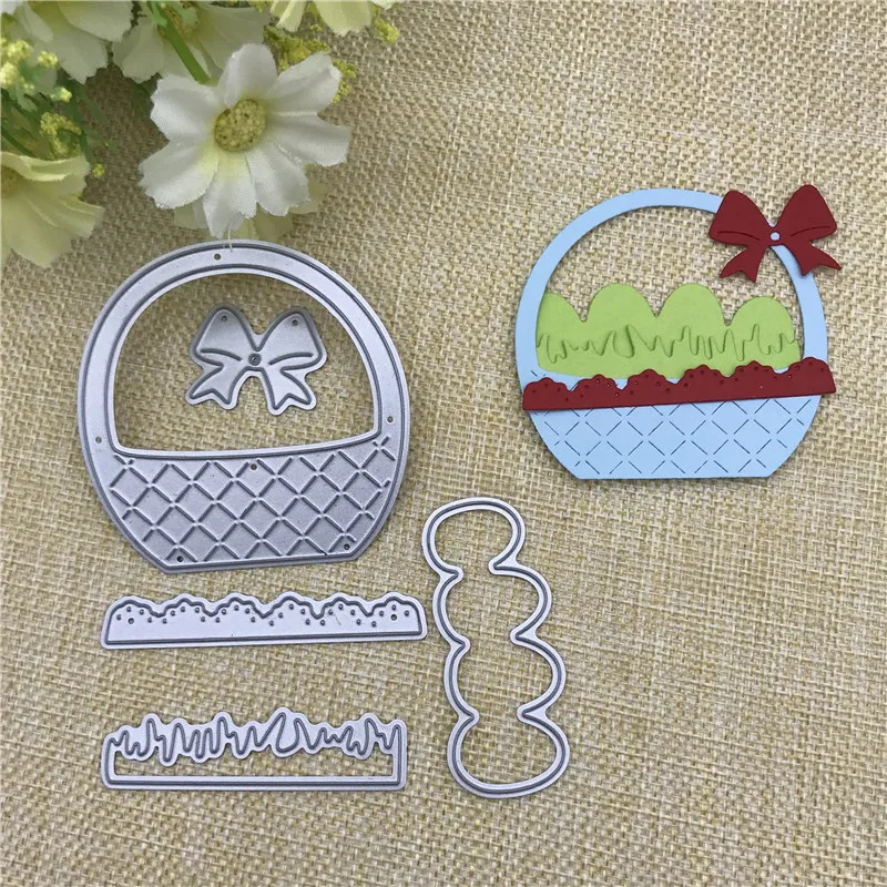 

Easter egg basket bow Metal Cutting Dies Stencil Scrapbooking Photo Album Card Paper Embossing Craft DIY