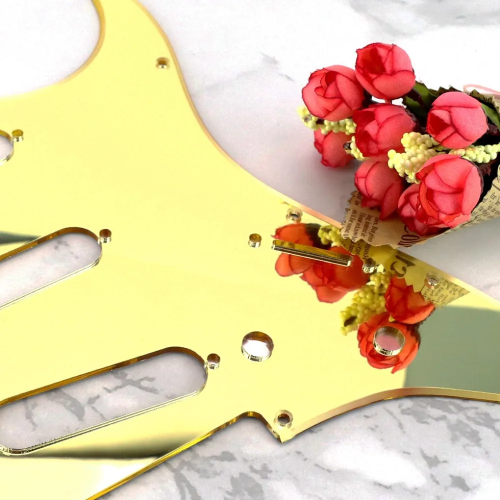 FLEOR 1 шт. зеркальная Гитара Pickguard 11 отверстий Страт гитара sss царапина пластина w/Pickguard винты для FD ST