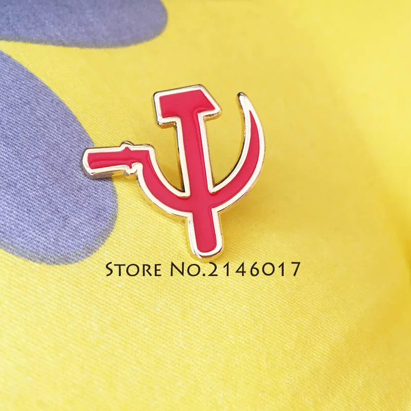 

Новое поступление, 25-миллиметровая брошь с красной эмалью СССР, советский серп, молот, булавка в Россию, булавка для лацканов Сорекс, сиккель...