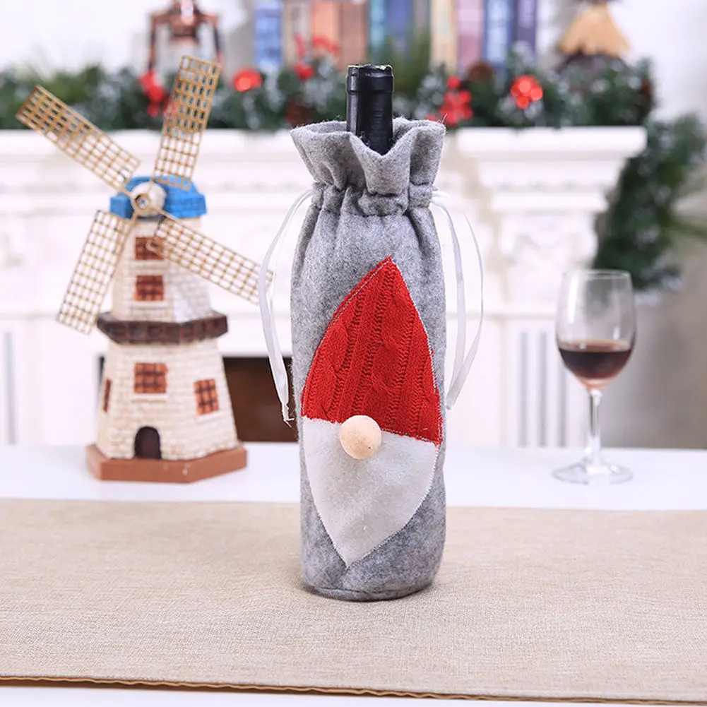 1 шт./компл. рождественские украшения винный свитер на бутылку чехол сумка Санта