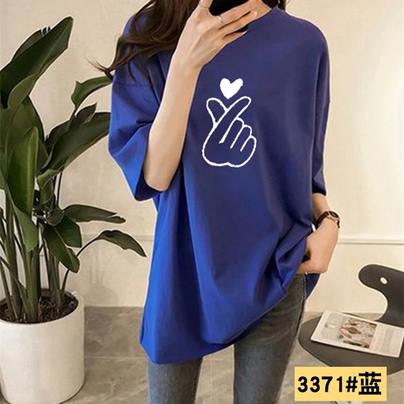 Large size women's T-shirt beauty hair plus 8XL 9XL10XL summer round neck short sleeve loose red big top | Женская одежда