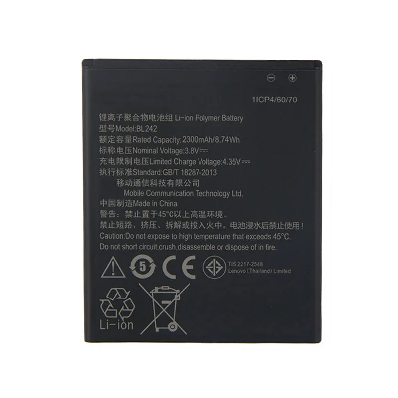 Оригинальный аккумулятор высокой емкости BL242 для Lenovo K3 K30-W K30-T K10E70 A6000 A3860 A3580 A3900 A6010