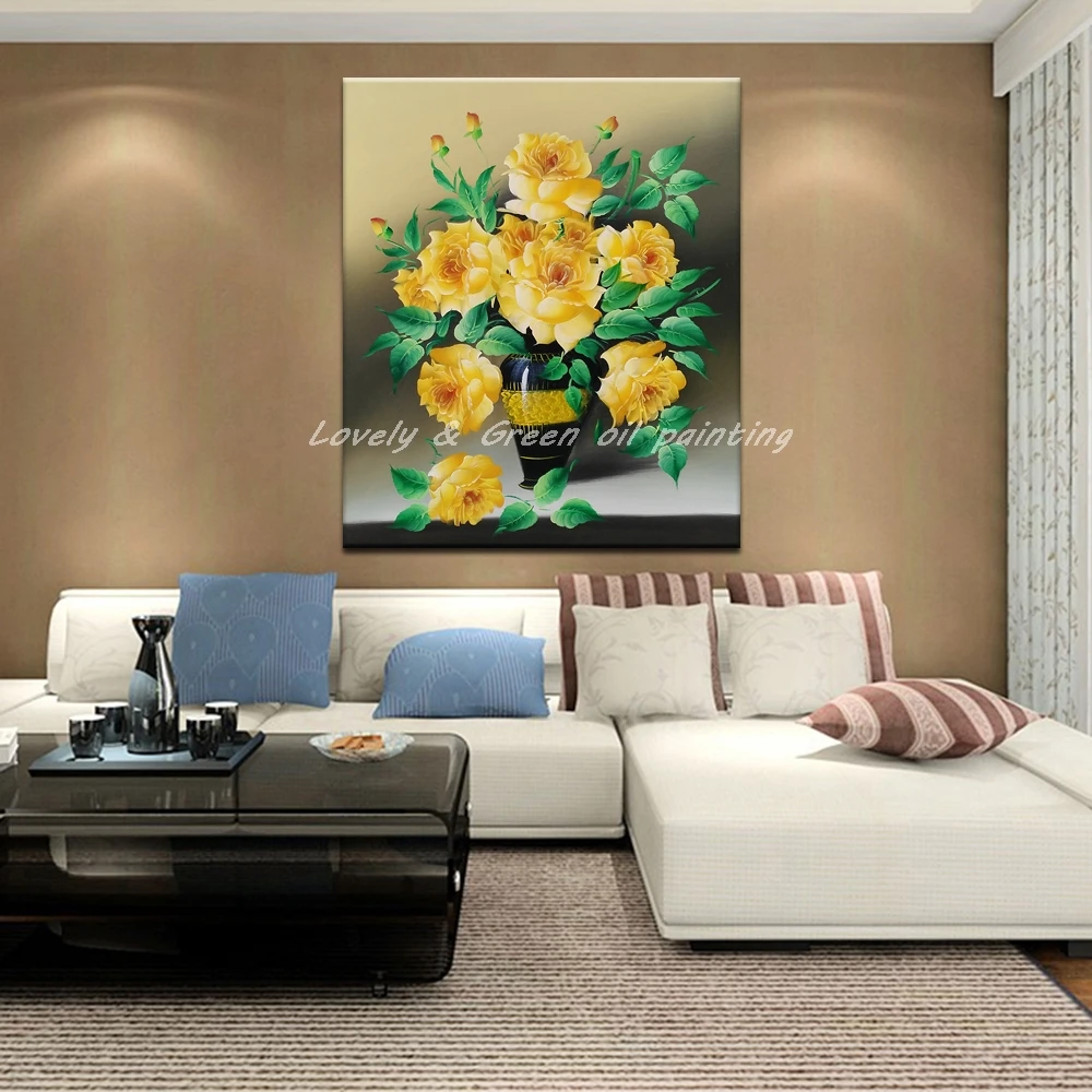 Картины Arthyx ручная роспись желтый цветок картина маслом современный абстрактный