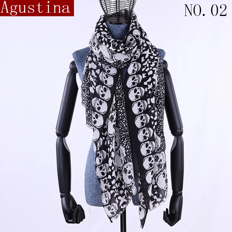 Шарф с черепом женские модные роскошные брендовые высококачественные шали