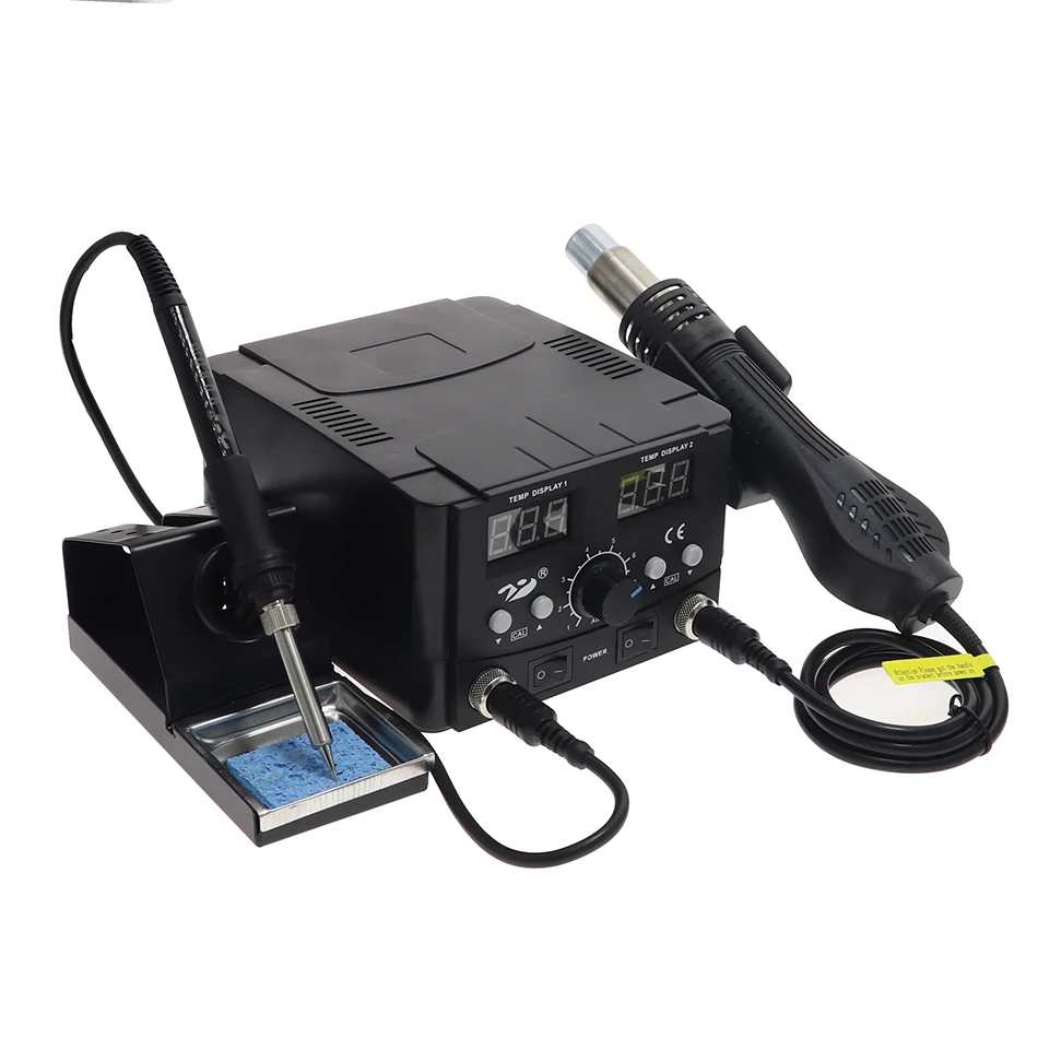 8582D 750 Вт Синий цифровой 2 в 1 SMD паяльная станция Ремонт сварочный паяльник набор PCB