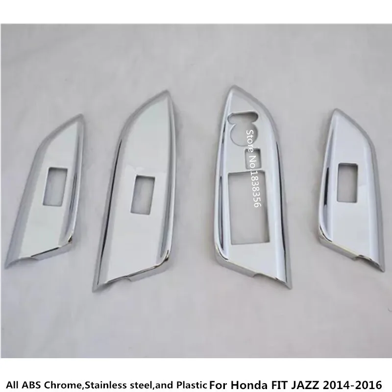 Для Honda FIT JAZZ 2014 2015 2016 ABS корпус автомобиля хром/углеродное волокно дверь окно