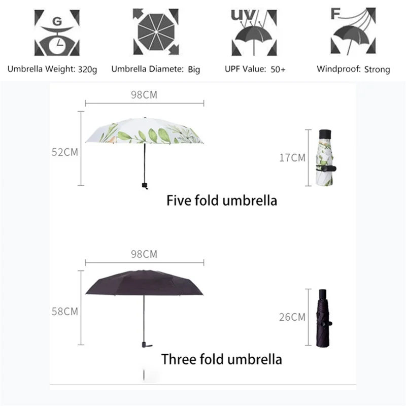 Только Jime зеленый посадочный Зонт от дождя и солнца двойного назначения три