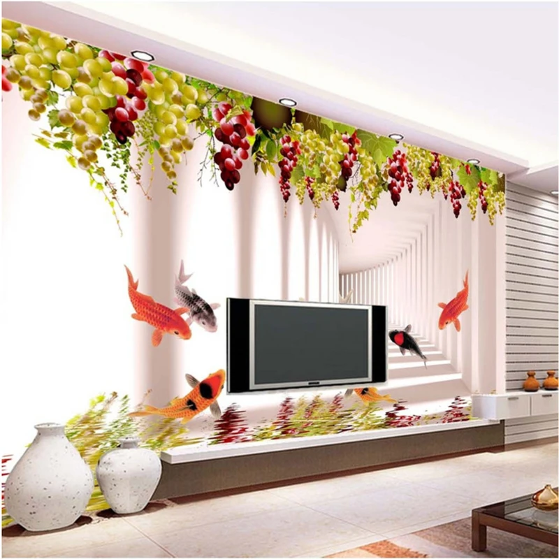 

beibehang Custom wallpaper murals any size photo vines carp picture living room bedroom sofa TV backdrop papel de parede