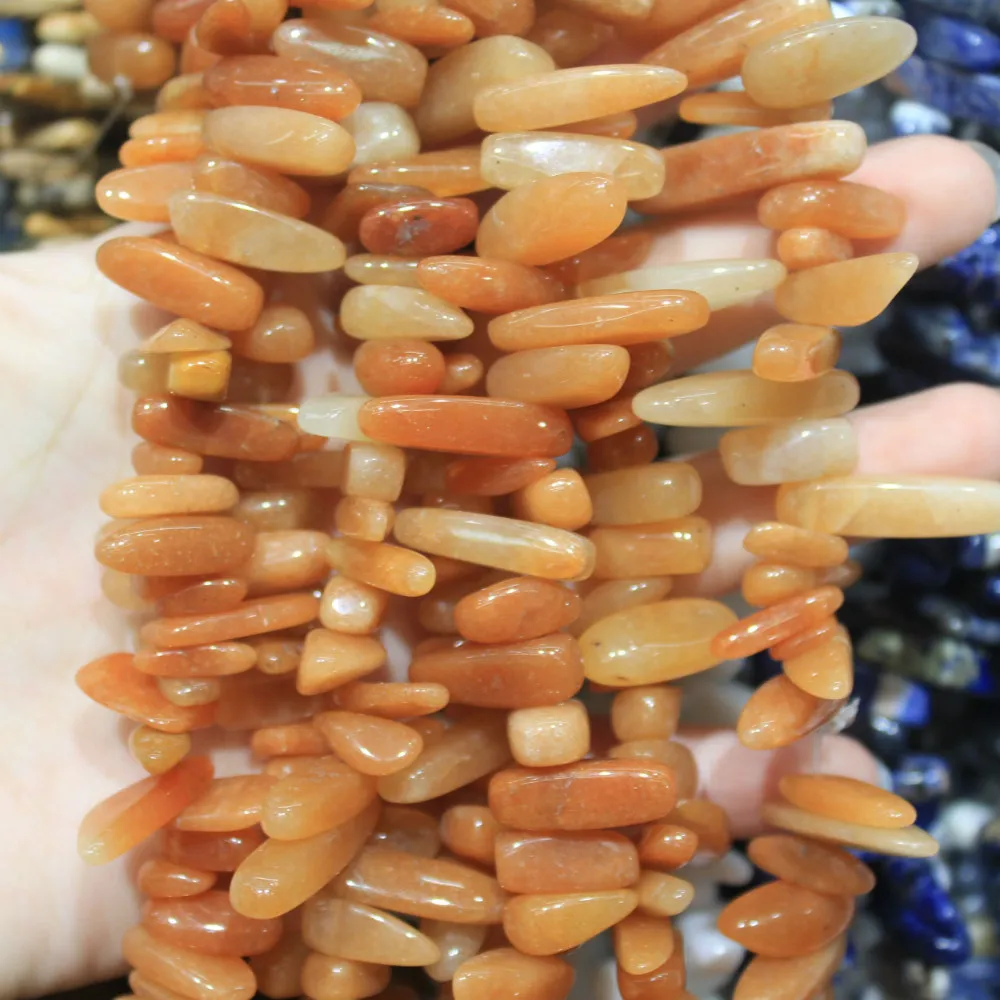 Бусины из натурального желтого авантюрина бусины в форме палочки 12-18 мм для