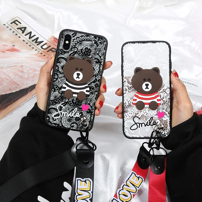 Для iPhone X Чехол для мобильного телефона женщин Кружева Печатные Носки с рисунком