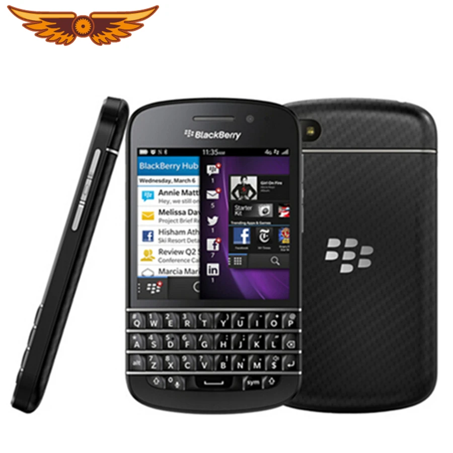 Q10 Оригинальный разблокированный Blackberry двухъядерный 8MP 16GB ROM 2GB RAM Bluetooth WIFI 2100mAh QWERTY