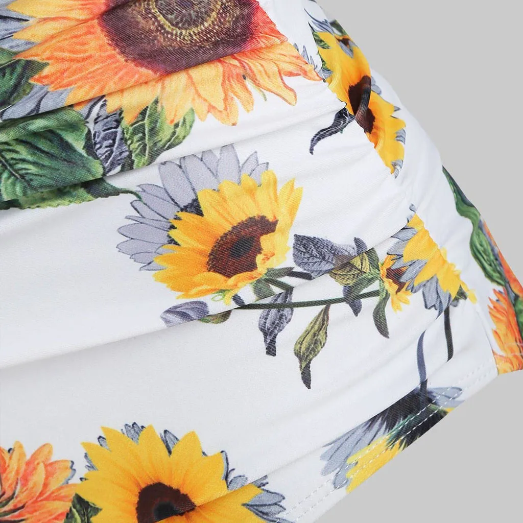 Женский купальник Цельный с подсолнухом открытой спиной монокини zwemkleding vrouwen