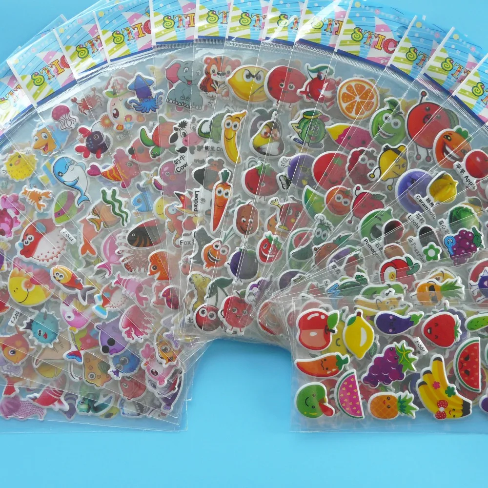 29 шт./лот смешанные животные фрукты модные наклейки игрушки для детей Мультяшные