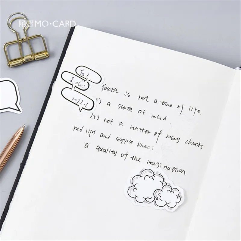 Креативные черно-белые бумажные наклейки в виде книжки забавные Стикеры