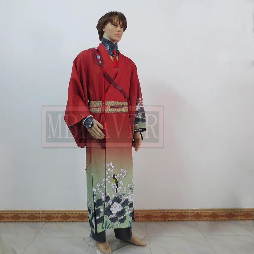 Хит продаж Аниме DMMD DRAMAtical Murder Koujaku красный кимоно Hallowmas форма костюм Косплэй Любой