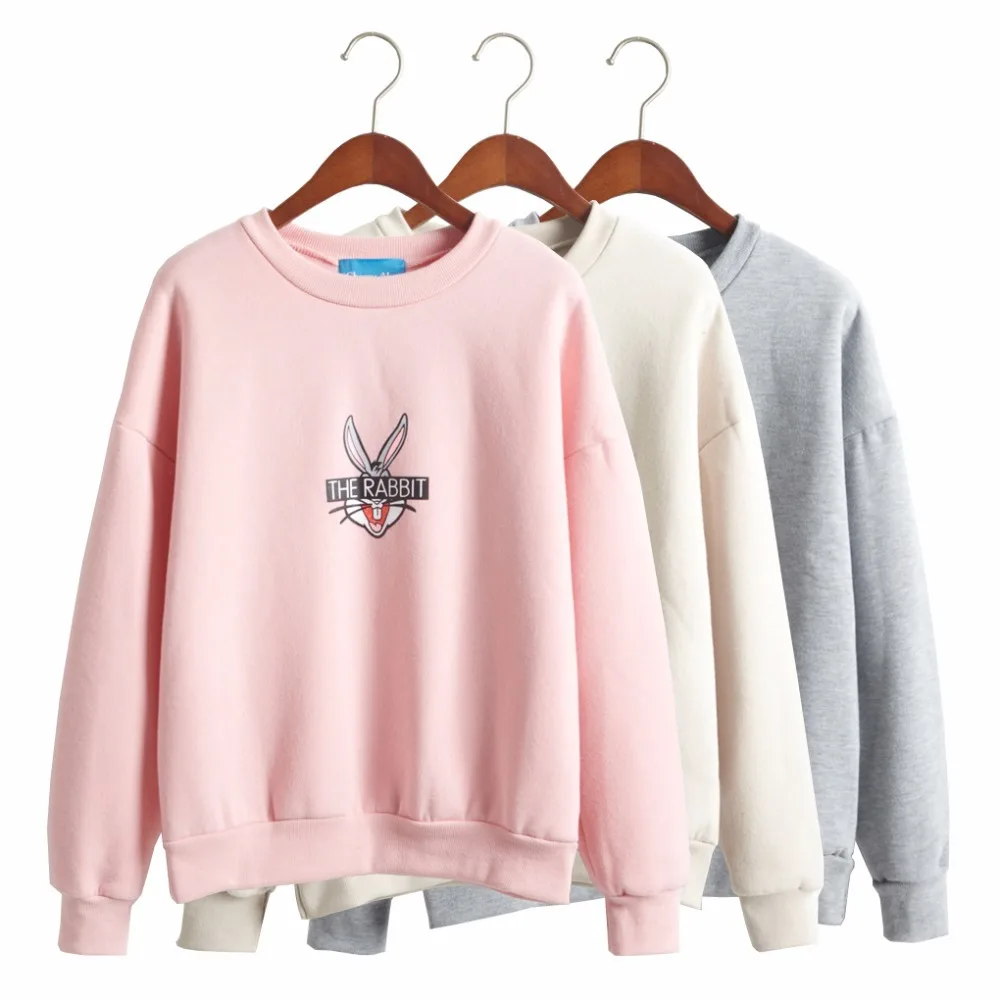 2019 осенне зимняя одежда корейские толстовки женские милые дикие жуки кролик