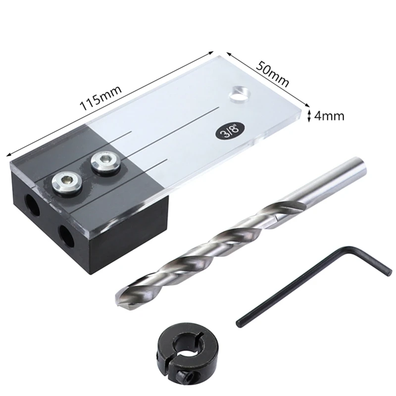 Дюбель джиг акриловая закаленная сталь карманное отверстие 1/2 дюйма 3/8 1/4