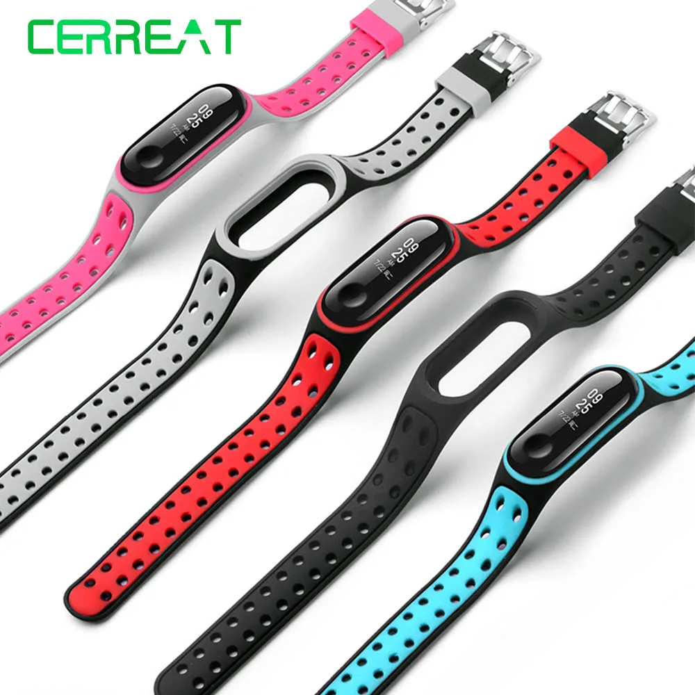 Cerreat умные Аксессуары Силиконовый двойной цветной ремешок для mi band 3 сменный ремешок для часов для Xiaomi mi Band 3 браслет